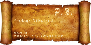 Prokop Nikolett névjegykártya